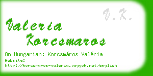 valeria korcsmaros business card